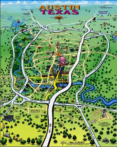 Austin cartoon map